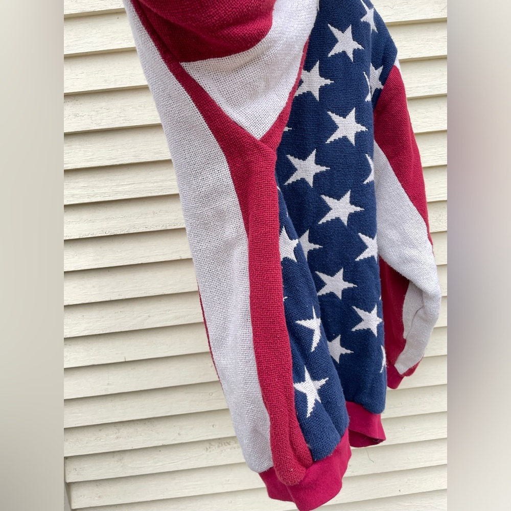 VTG Sugar Street Weavers American Flag Knit Sweater Cotton Vintage - Picture 5 of 10